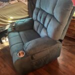Grey Chenille Recliner Platinum Big and Tall Dual Motor Power Lift Chair with Massage, Heating and 2-Cup Holder photo review