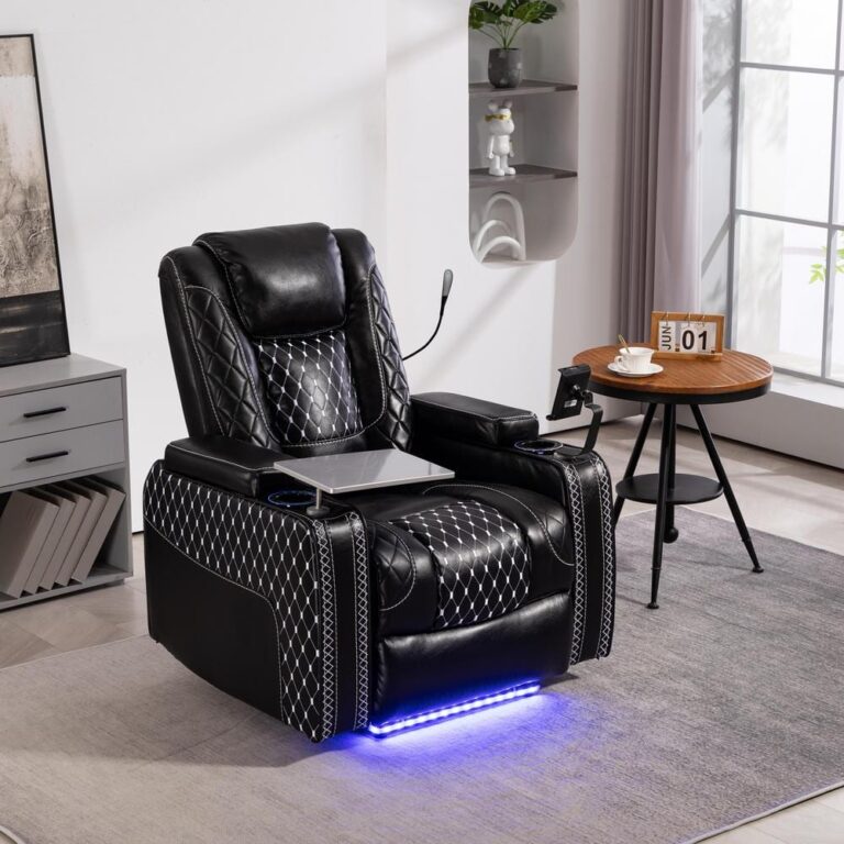 Luxury Zero Gravity Recliner with Smart Controls, Storage Compartments, and Adjustable Laptop/Tablet Trays - Black
