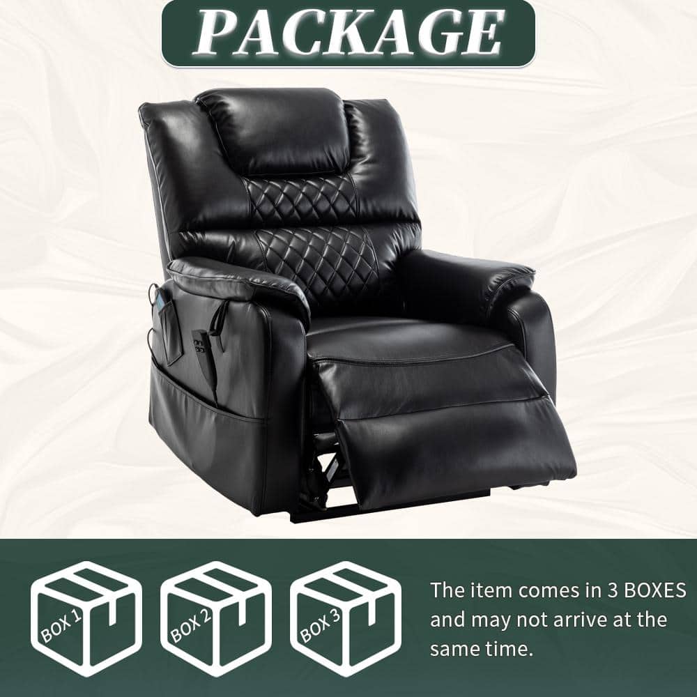 Exclusive Big and Tall Faux Leather Dual Motor Power Lift