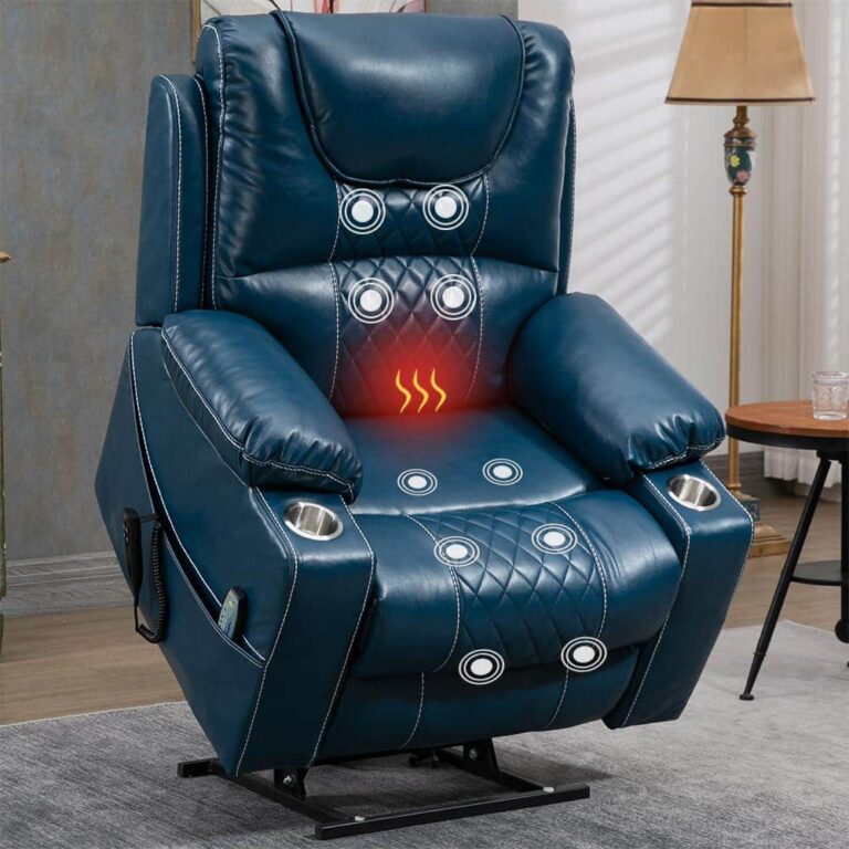 Enhanced Exclusive Oversized Velvet Recliner Chair with Massage, Heating and 2-Cup Holder - Brown (Dual OKIN Motor)